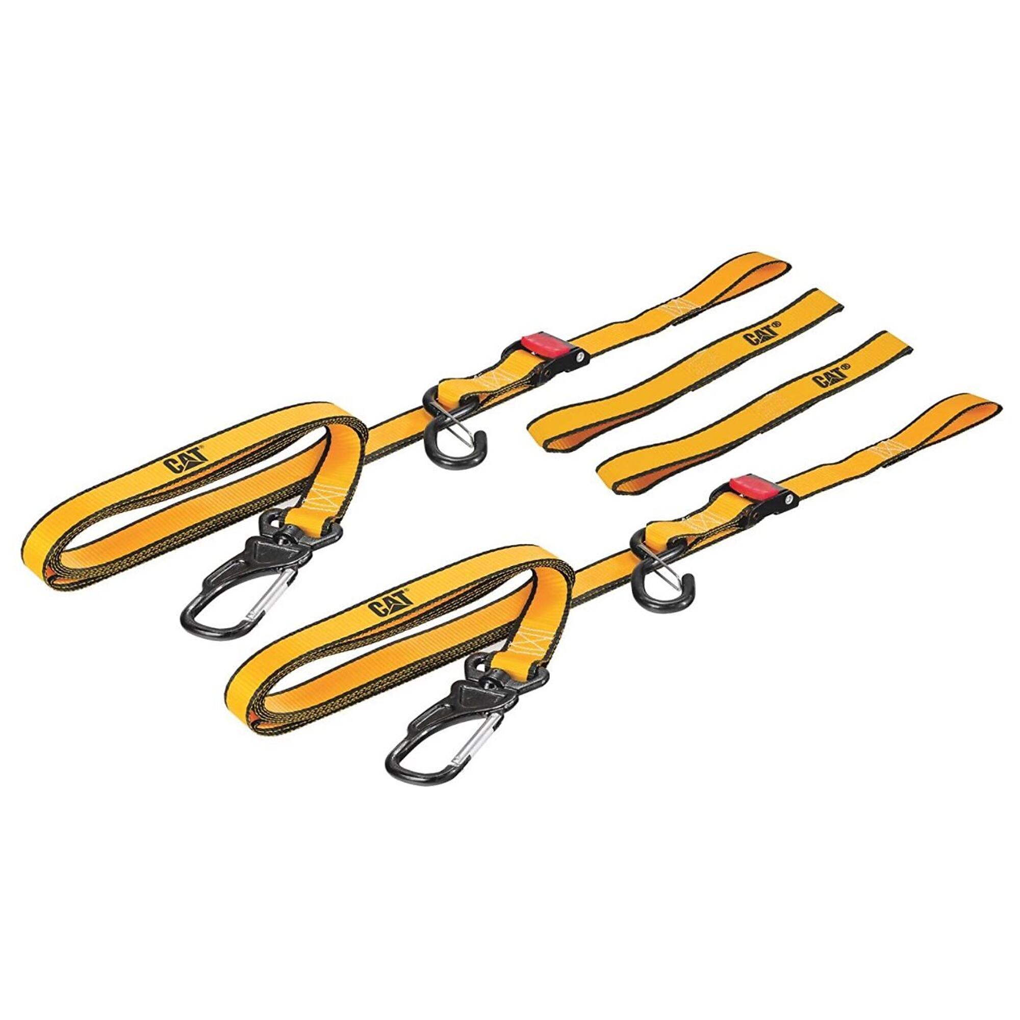 CAT, 4 Piece 1-1/2 Inch x 8 Feet Swivel Hook Cam Buckle Set with Soft Straps, Model # 240034